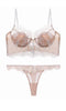 EYELASH NUDE LACE LINGERIE SET