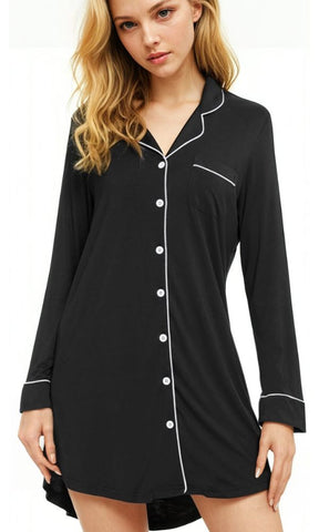 BLACK BAMBOO PJ SHIRT