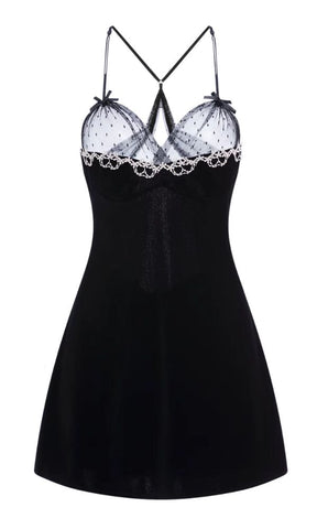 YVETTE BLACK VELVET SLIP